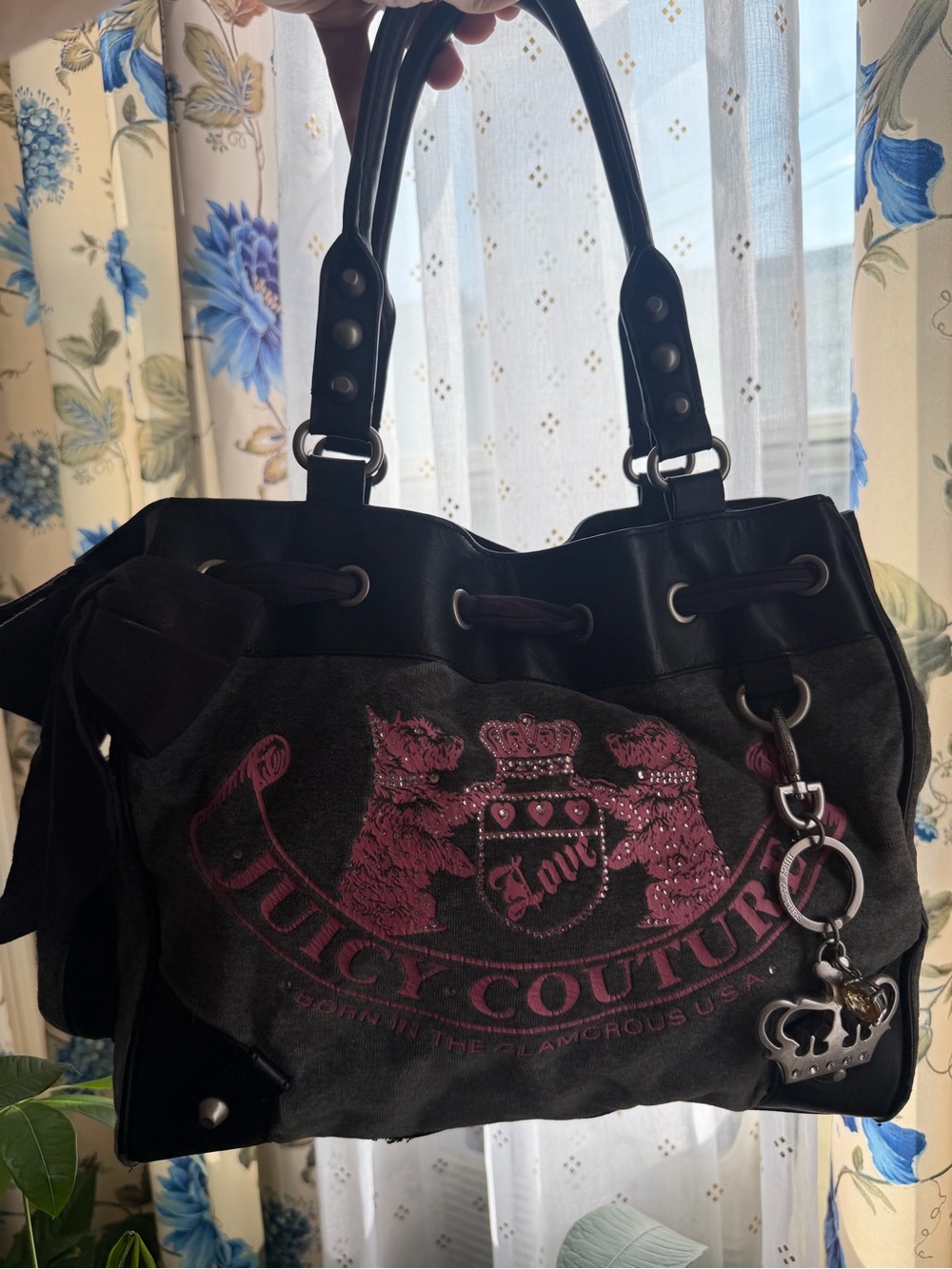 Y2K Juicy Couture Black & Pink Logo Tote Bag